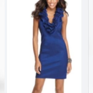 Elegant Blue Ruffled Dress